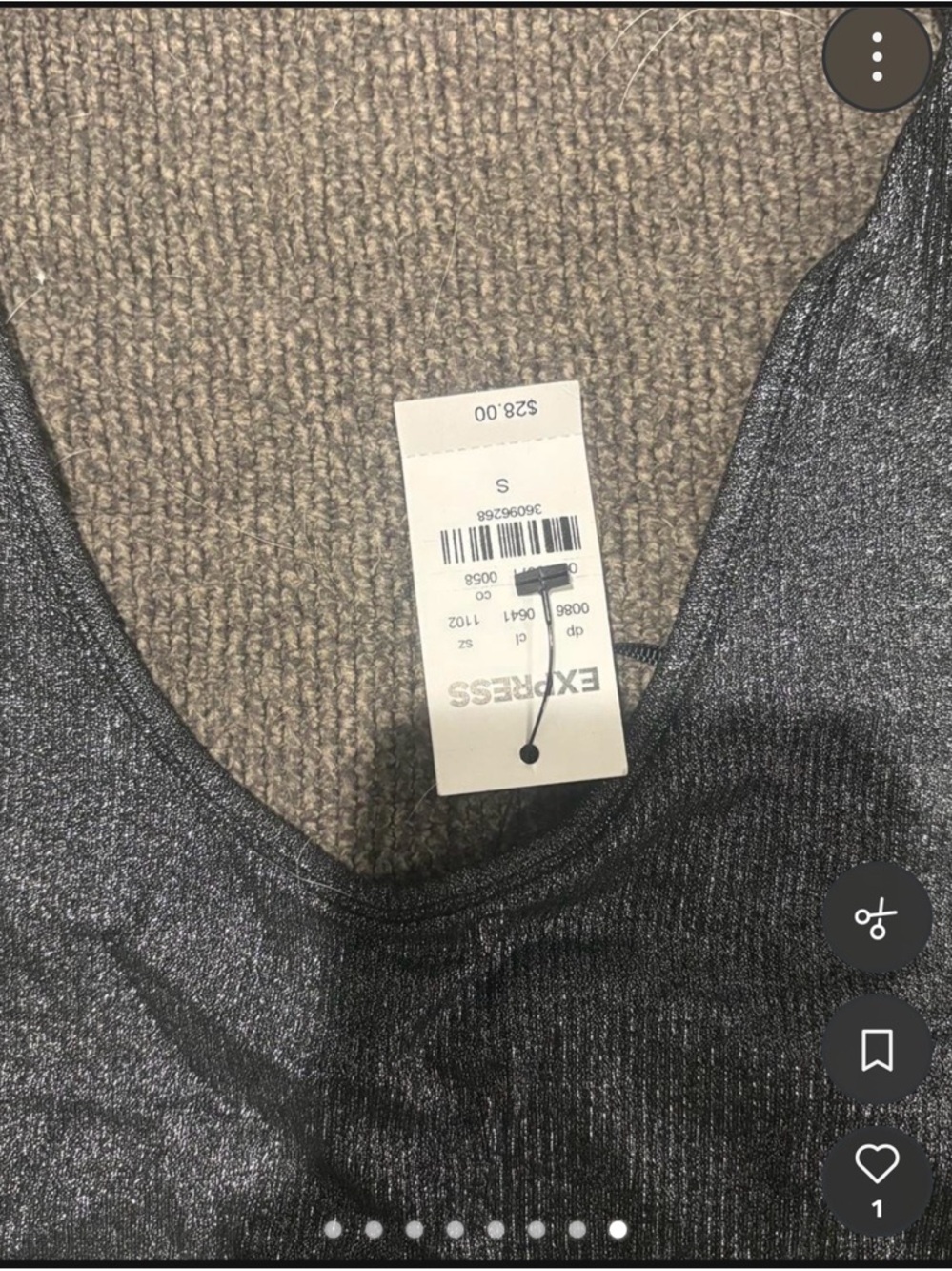 New Express Metallic Black halter Tank Top - Picture 7 of 7